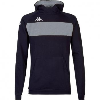 Kappa Sudadera Con Capucha Daccio Azul, 100% poliéster, diseño moderno, capucha ajustable, bolsillo frontal tipo canguro, puños y dobladillo elásticos, logo de Kappa en el pecho
