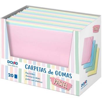 Exp.20 carpetas goma Fº pastel PP