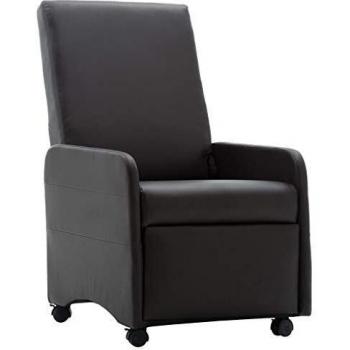 vidaXL Sillón Reclinable Cuero Sintético Salón Comedor Sala de Estar Habitación Casa Hogar Mobiliario Muebles Decoración Bricolaje Asientos Marrón