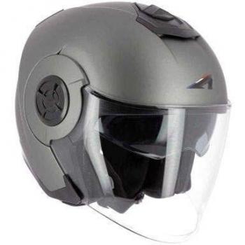 Astone Helmets - AVIATOR monocolor - casque jet - casque de moto homme - casque jet homologué - casque jet en fibre de verre - matt gun metal S