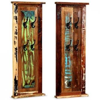 vidaXL Coat Racks 2 pcs Solid Reclaimed Wood 38x100 cm