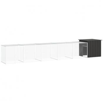 Jaula de gallinas acero galvanizado antracita 600x91x100 cm