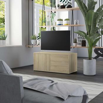Mueble para TV de madera contrachapada color roble 80x34x36 cm