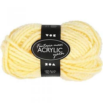 Hilo Acrílico Fantasía Maxi 35 m, Amarillo Claro, 50 g, 100% Acrílico