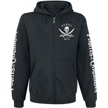 Piratas del Caribe El Mar Sudadera capucha con cremallera Negro