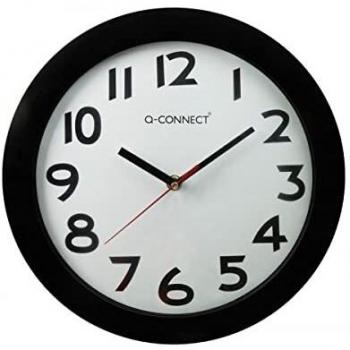 Q-Connect Reloj de Pared, Blanco, 30 cm de diámetro