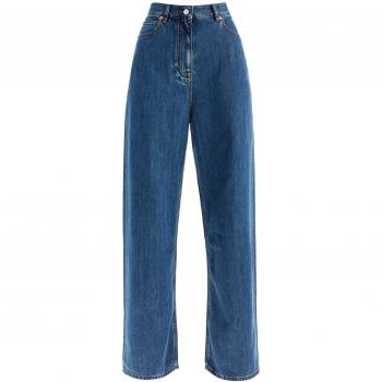 Valentino Women's Wide Leg Denim Jeans in Blue, Size 25