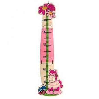 Hess Holzspielzeug 14618-Tallímetro de Madera para niños, Serie de Caballos, Hecho a Mano, Plegable, Adecuado para una Altura Corporal de Aproximadamente 85 a 142 cm, Multicolor