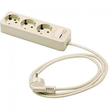 Famatel M114980 - Base bipolar 10-16a 250v toma de tierra lateral 3 tomas interruptor