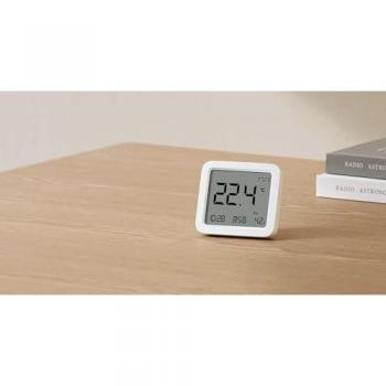 Monitor Inteligente de Temperatura y Humedad Xiaomi Mi 3 - Bluetooth, Rango de Temperatura 0 a 60ºC, Humedad 0% a 99%, Fecha y Hora, Color Blanco