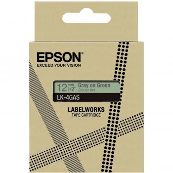 Cartucho de Etiquetas Epson LK-4GAS - Gris sobre Verde Claro - 12mm x 8m