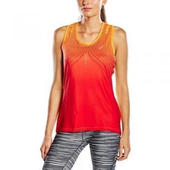 Asics AOP Tanktop - Camiseta de correr sin mangas para mujer, color naranja