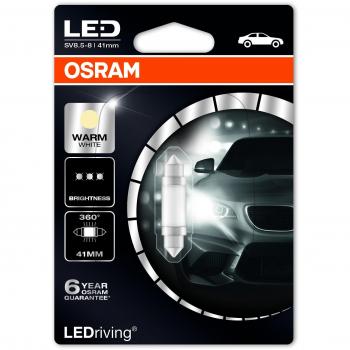 Osram 6499WW LED Retrofits Premium Lámpara para el Interior del Vehículo, Ahorro de hasta un 80% de Energía, 12V, Casquillo SV8.5-8, Embalaje Estuche Individual