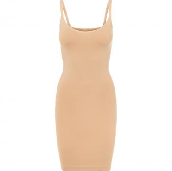 Robe moulante gainante sans couture beige pour femme S-M