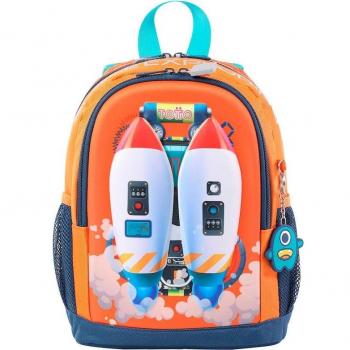 Mochila Totto Cohety infantil pequeña con estampado de cohetes