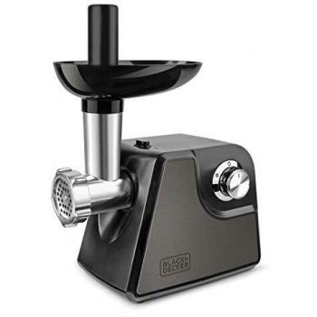 Black+Decker BXMM1000E Picadora de Carne, 1000 W, Acero Inoxidable, Gris