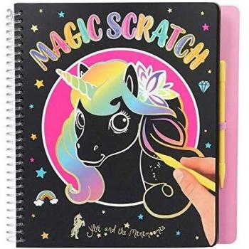 Depesche- Libro Magic Scratch Book en diseño de Ylvi & The Minimoomis, 20 páginas con Motivos encantadores, Incluye lápiz para rascar, Aprox. 19,3 x 20 x 1,8 cm, Color carbón, 1 Unidad