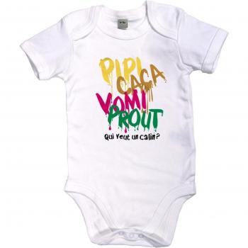 Body niño/humor/Pipi caca escupir Prout blanco Talla única
