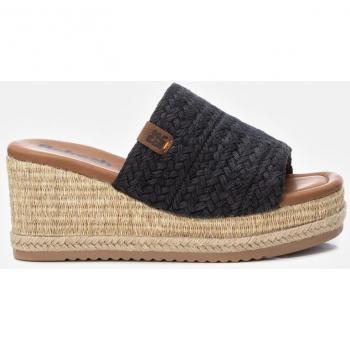 Sandalia de mujer Refresh 171753 negro con cuña de 7cm y suela de goma