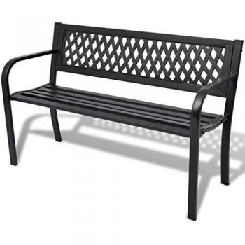 vidaXL 42169 Garden Bench Black Steel - Untranslated