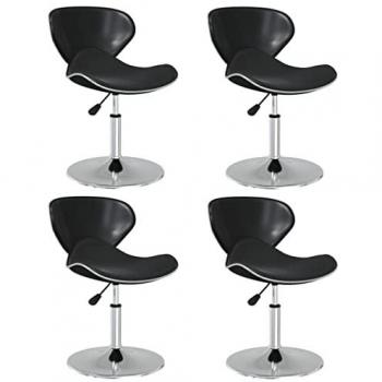 Sillas de comedor 4 unidades cuero sintético negro vidaXL