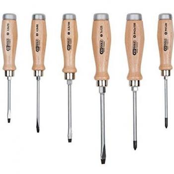 Juego de destornilladores de golpe ERGOTORQUE WOODmax, 6 piezas con mango de madera