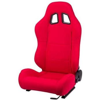 MODAUTO Asiento Deportivo Coche, Semibaquet Ajustable, de Tela, con Ríeles incluidos, Conductor y Pasajero, Universal para Coche y Simulador de Conducción, Modelo N120L, Rojo