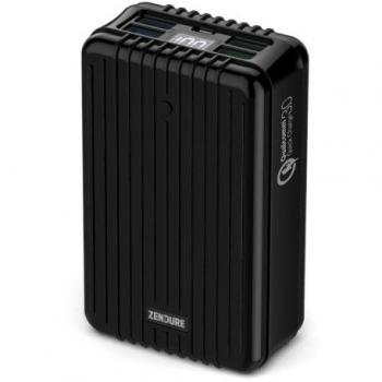 Zendure A8QC 26800mAh 4 Puertos Bateria Externa para movil, Cargador Portátil con Quick Charge 3.0 y Pantalla Digital LED para iPhone, Samsung Galaxy, Huawei, HTC y Más iOS y Android, Negro