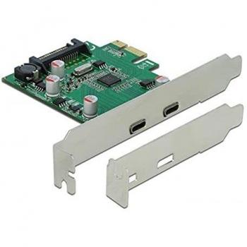 DeLOCK PCI Express x1 Card to 2 x external SuperSpeed USB (USB 3.2 Gen 1) USB Type-C™ female