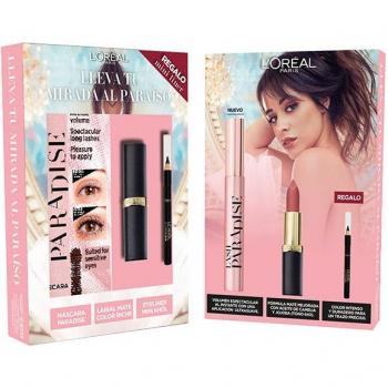 Cofre Paradise Look de L'Oréal Paris - Incluye productos de maquillaje y cuidado facial, presenta un diseño atractivo, ideal para regalo, contiene sombras de ojos, labiales, iluminador y productos para el cuidado de la piel