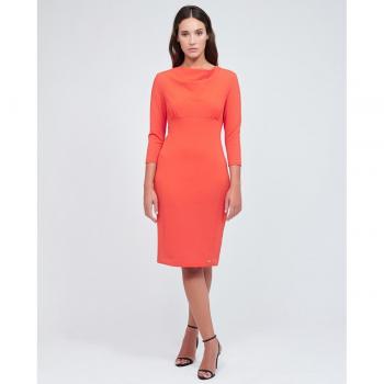 Calvin Klein - Vestido entallado con cuello asimétrico