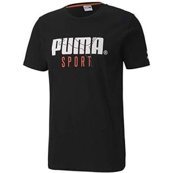 Puma Sport Graphic tee Camiseta, Hombre, Cotton Black, M