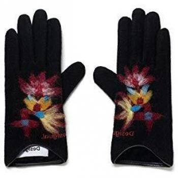 Desigual Gloves_Lovely Guantes para clima frío, Black, U para Mujer