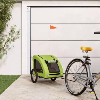 Remolque de bicicleta para mascotas vidaXL, fabricado en hierro y tela Oxford, disponible en colores amarillo, azul, gris y verde