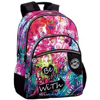 Montichelvo Montichelvo Double Backpack A.O. CG Be Brave Bolsa Escolar, 43 cm, Multicolor