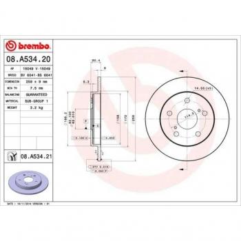 Disco de freno BREMBO 08.A534.21