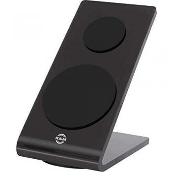 K&M 19855 Universal Tablet Desk Stand - Black, Adjustable for Vertical and Horizontal Positioning (up to 10 inches)
