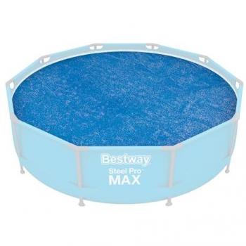 Cubierta Solar Redonda Desmontable de 305 cm para Piscinas con Estructura Metálica Bestway