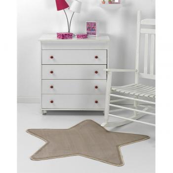 Alfombra Infantil Mora España Estrella Suave Antideslizante 110 x 110 cm Beige