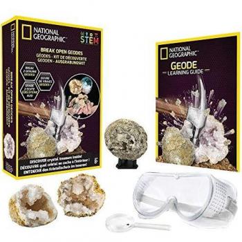 National Geographic Juego de exploración de geodas, para abrir 2 geodas y explorar cristales