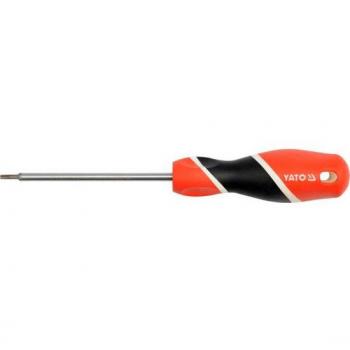 Destornillador manual plano Yato YT-25954 con mango ergonómico, acero al cromo vanadio, punta imantada y longitud de 200 mm