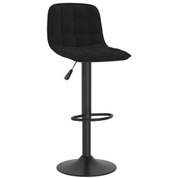 Taburete de cocina de terciopelo negro ajustable moderno
