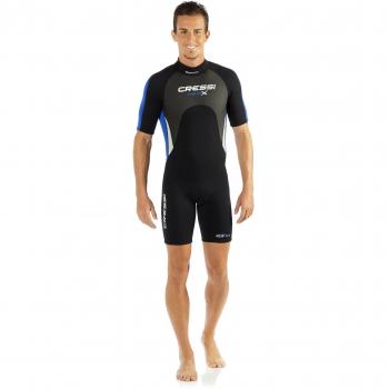Cressi Med X  - Traje de snorkeling en neopreno biforrado de 2,5 mm,  Hombre, Negro/Azul, M/3