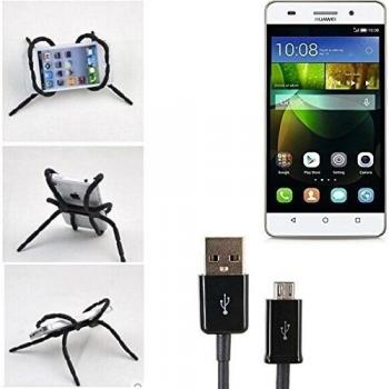 soporte para coche y para mesa etc. para Huawei Honor 4C, negro araña cable USB. montaje de la salida aire, espejo retrovisor, bicicletas, etc. Trípode - K-S-Trade