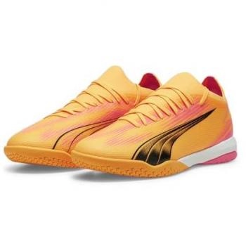 Zapatillas de fútbol sala Puma Ultra Match It naranja, características: diseño ligero, suela de goma para tracción en superficies interiores, tecnología de amortiguación, ajuste cómodo y transpirable