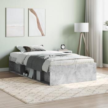 Estructura de cama de cemento gris 90x190 cm Vidaxl