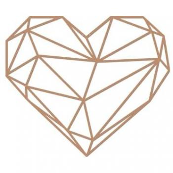 Decoración de Pared de Metal Corazón 10, Cobre, 47x1,5x40 cm