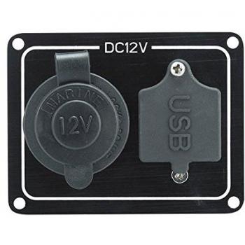 Presa de encendedor de cigarrillos y USB con panel de control