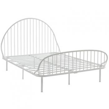 Cama de metal blanca 140 x 190 cm - Modelo ISELIA - Diseño contemporáneo