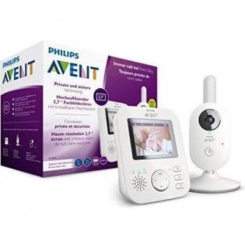 Philips SCD833/26 Digital Video Baby Monitor con alcance de 300 metros y tecnología FHSS de 2,4 GHz en color blanco